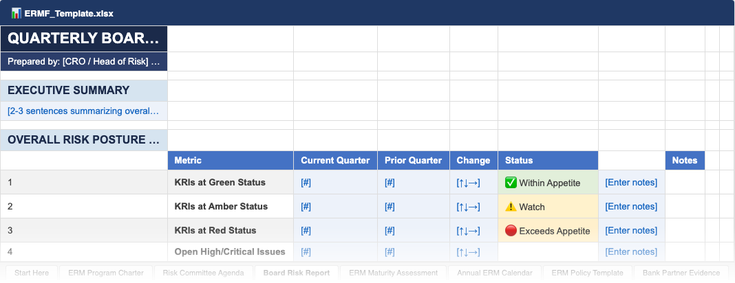 Enterprise Risk Management Framework (ERMF) — sample screenshot
